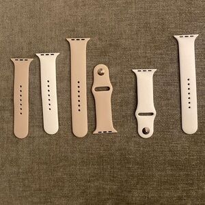 Set of Beige and White Apple Watch Bands